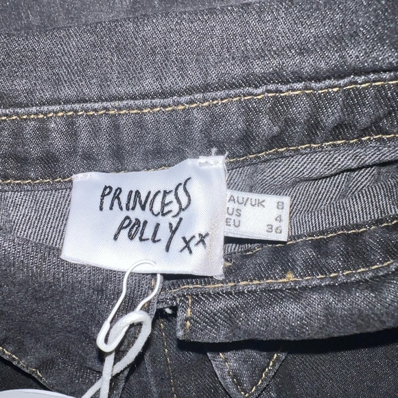 Princess Polly Allen Denim Jacket in Black Size 4 New with tag - Picture 13 of 14